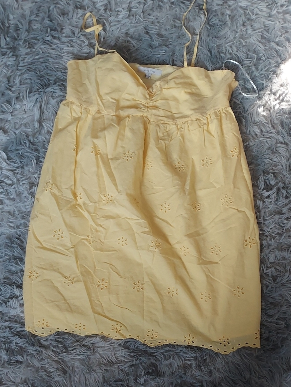 Love Tree Yellow Eyelet Summer Sundress for Kids
